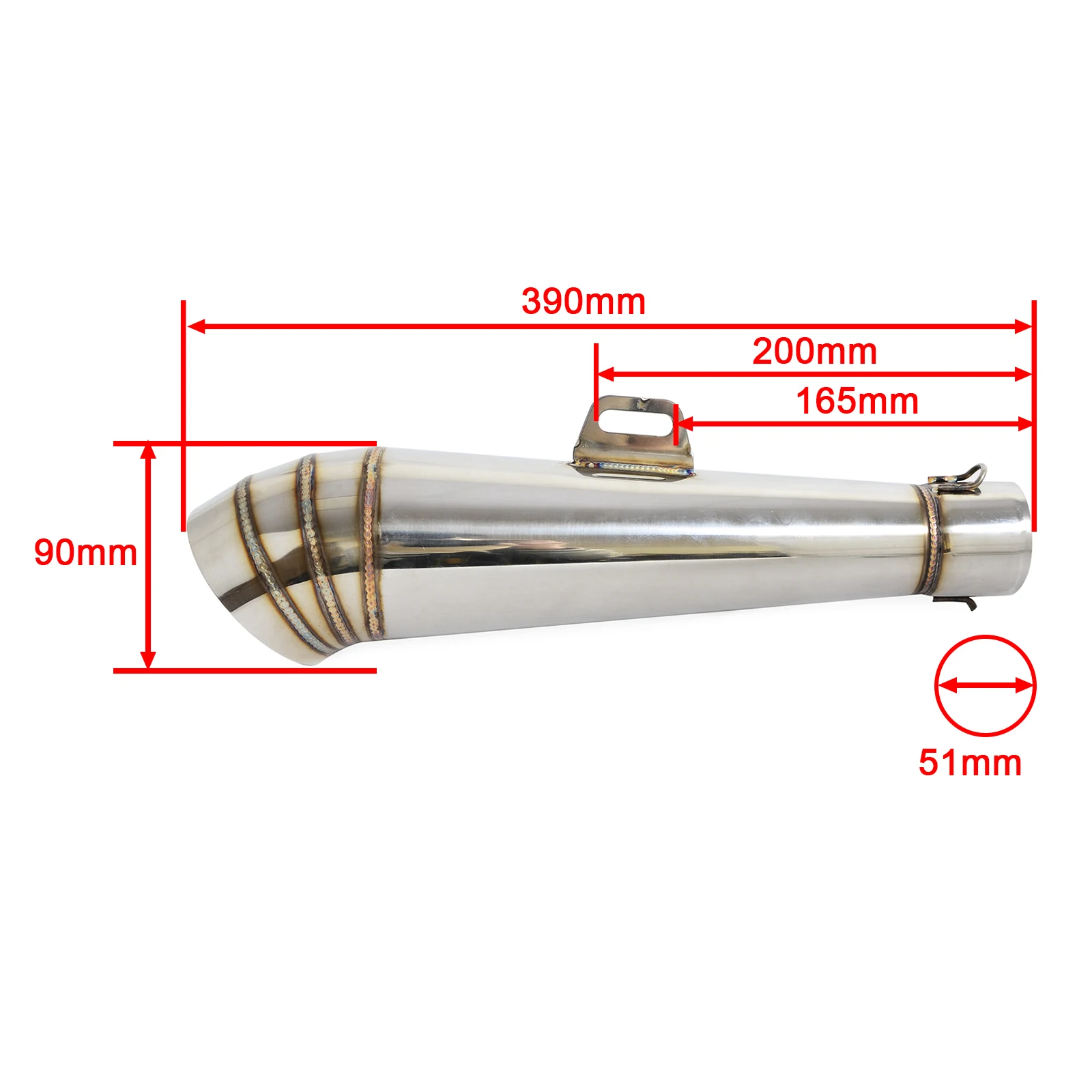 38-51 мм GY6 GP выхлопная труба глушителя для Honda CBR 600RR 1000RR для Yamaha MT09 MT03 MT07 MT 07 09 для Kawasaki Z1000 Z750 Z800