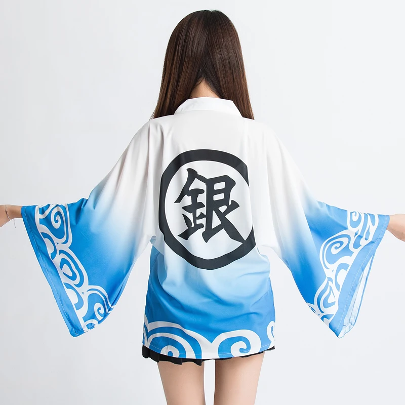 Кимоно гинтама Саката гинтоки Haori косплей костюм на Хэллоуин шифоновая
