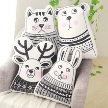 45 см детский сад раннее образовательное образование скандинавский ветер Детская комната маленький тент украшение реквизит Подушка с животным принтом