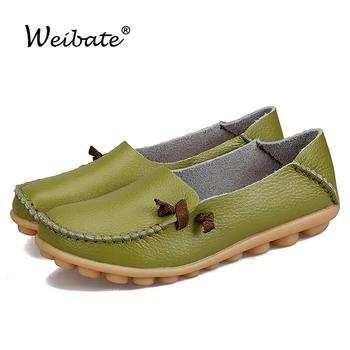 

WEIBATE Women Soft Surface Ballet Flats Ladies Fashion Candy Color Boat Shoes Casual Slip-on Gommino Loafer Lightweight Footwear