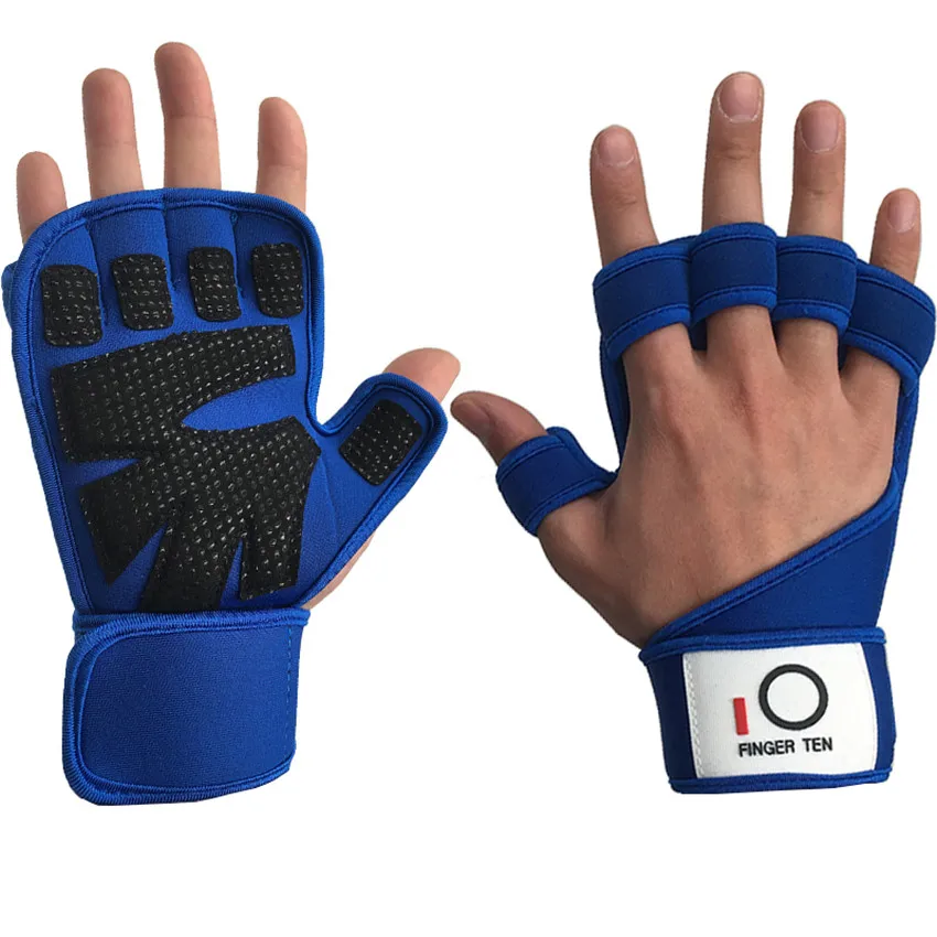 Fitness Gloves Half Finger Men's Pair Weight Lifting Gloves Belt Gym Sports Heavyweight Body Building Wrist Protection Women