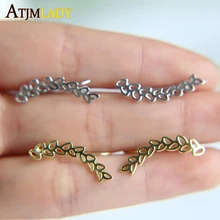 Акция Серьги настоящий кристалл круглый трендовый Brinco высокое качество 925 стерлингового серебра весенний лист Дизайн Длинные альпинистские женские серьги