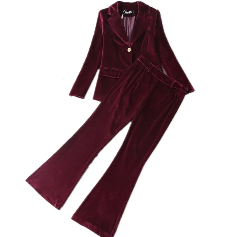 new Pants suit Velvet women business suits 2 piece blazer set female trouser suits Ladies Pant Suits new Pants suit Velvet women business suits 2 piece blazer set female trouser suits Ladies Pant Suits