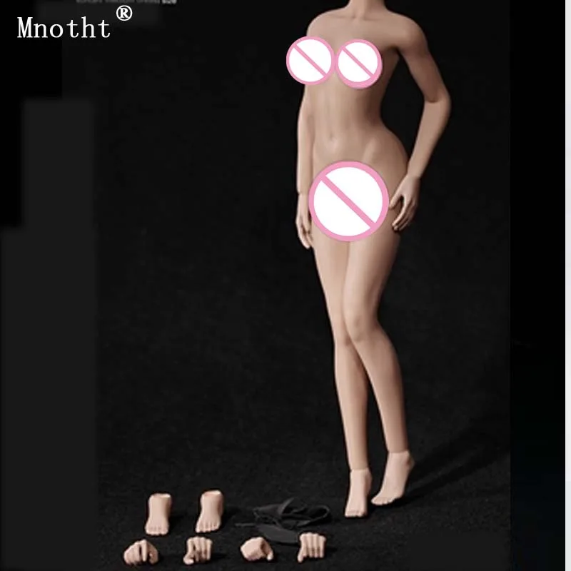Mnotht 1/6 Steel Bone Medium Chest Narrow Shoulders Female Soldier Vegetarian Nude Body S16A S17B Toy Action Figure Gift M6n