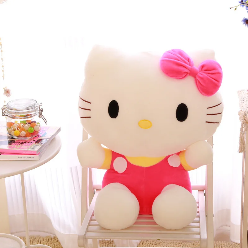 Gran tamaño de Hola Kitty Peluche Animal de Peluche juguetes de alta calidad de Peluche gatos gatito muñeca para niñas Polka Dot regalo de los niños 3 colores
