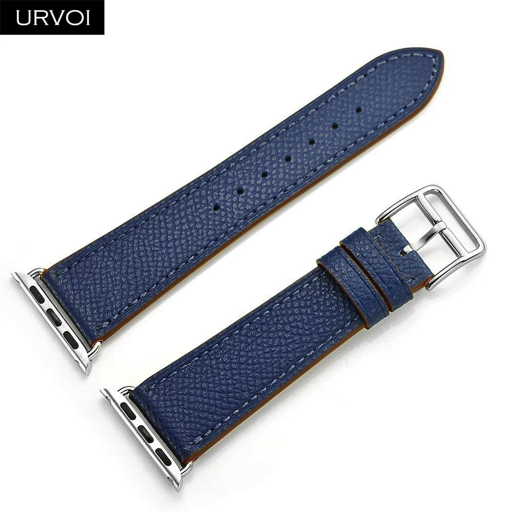 URVOI кожаный ремешок для apple watch series 5 4 3 2 1 один тур для наручных часов iwatch, плечевой ремень на запястье с классическим дизайном Nior 40/44 мм - Цвет ремешка: Dark Blue