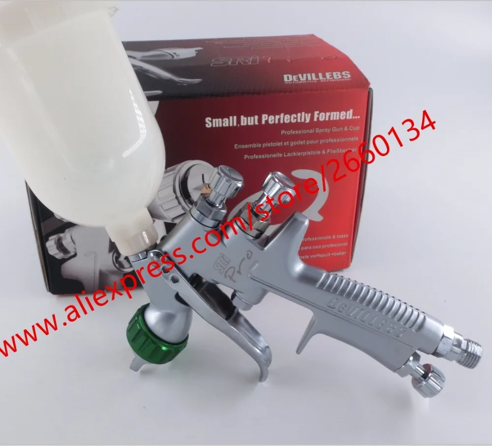 

1.2mm Spray Gun SRI Paint Spray Gun DEVILLEBS Mini spray gun Gravity Feed Paint pot volume 250ml mini paint sprayer