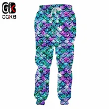 OGKB новые Harajuku женские/мужские спортивные штаны Забавный принт рыбья чешуя 3d спортивные штаны повседневные шаровары Штаны для бега унисекс брюки в стиле хип-хоп