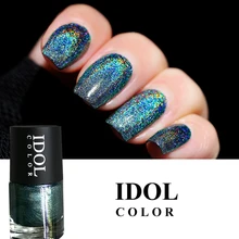 Цветной лазерный лак для ногтей IDOL, голографический лак с голографическим блеском, 10 мл, эффект лаковой голограммы, лак для ногтей