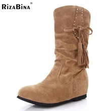 Women Round Toe Flat Half Short Boot Mid Calf Winter Warm Leisure Boot Sexy Fashion Martin Bota Footwear Shoes Size 34-42