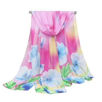 

New chiffon scarf female printed thin silk scarf long small shawl spring and autumn bufanda mujer hair scarfs