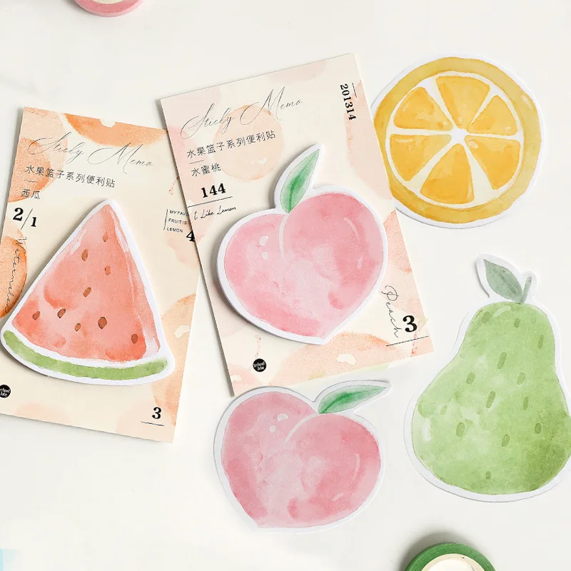 

4pcs/lot Mohamm Fruite Cute Korean Kawaii Sticky Notes Paper Sticker Notepad Memo Pad Office School Supplies Stationery