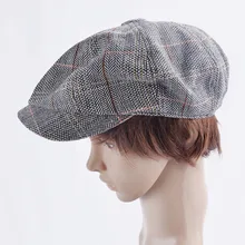 Осень зима мужские береты шляпа твид шерсть газетчик Кепка s восьмиугольный берет унисекс Кепка