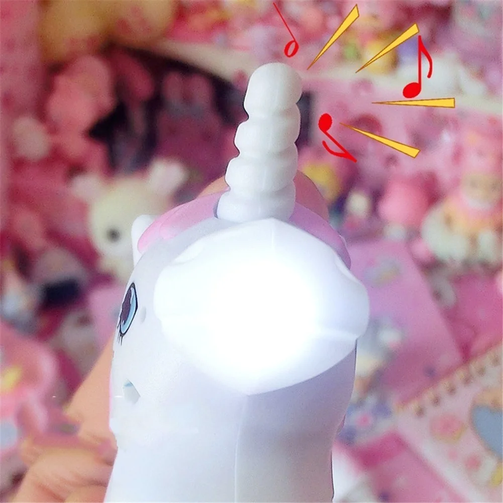 0,5 мм Единорог гелевая ручка Симпатичные Фламинго светодио дный светящиеся Единорог звук шариковая ручка с фонариком школьников канцелярские электронные