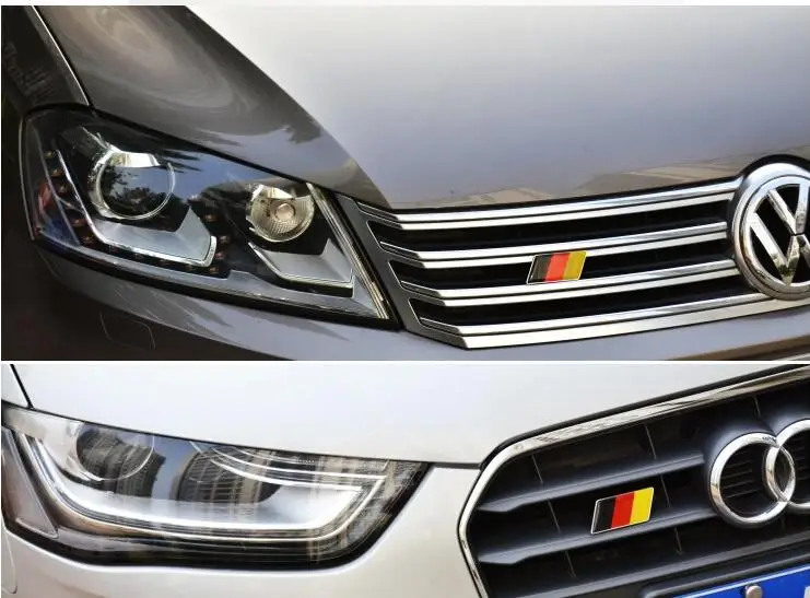 1 pcs  Germany Flag Color Front Grille Badge badge Car Sticker for Audi Volkswagen stickers on cars Car-Styling
