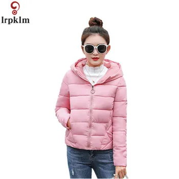 

Ladies Short Cotton Coats Autumn Winter Light Thin Jackets For Women Candy Colour Korean Hooded Cotton Over Coat CH555