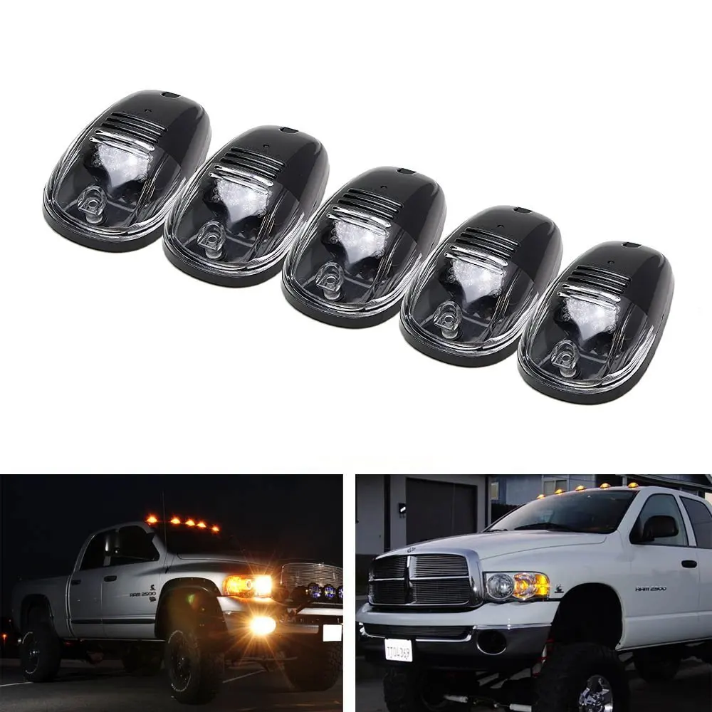 Black Smoked Lens LED Cab Roof Top Marker Running Lights