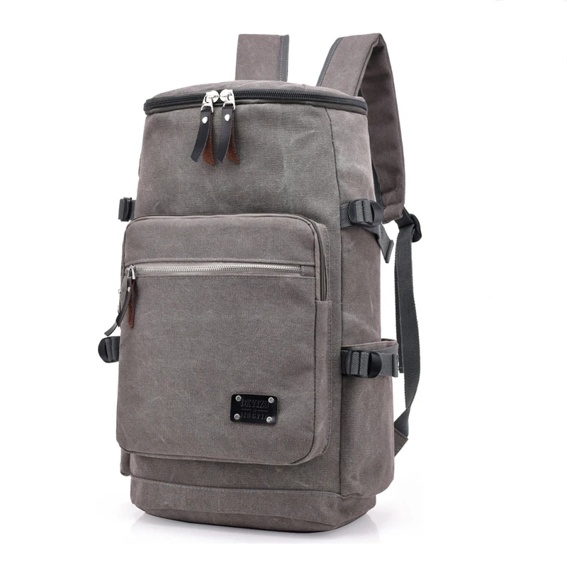 

New large-capacity backpack travel bag casual men's canvas light travel mountaineering khaki brown gray black bag