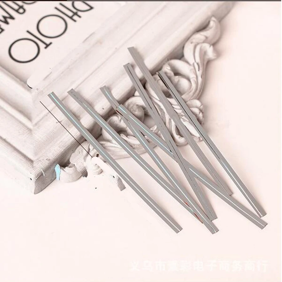 

Silver 400pcs/Lot 4mm Wide Metallic Twist Ties Wire For Cake Pops Sealing Cello Bags Lollipop Packaging Rope Wire Candy Gift