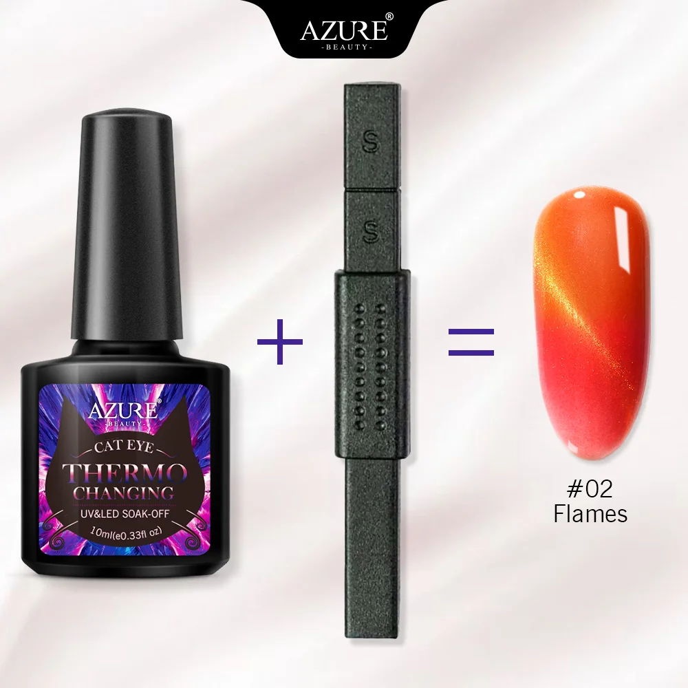 Гель для кошачий глаз Azure Beauty 10 мл тепловое изменение цвета 2 шт./лот УФ гель ногтей