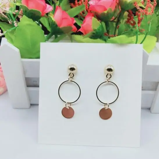 

e 1008 Long earrings circle earrings geometric elements glossy round earrings fashion exaggerated simple female wild jewelry acc