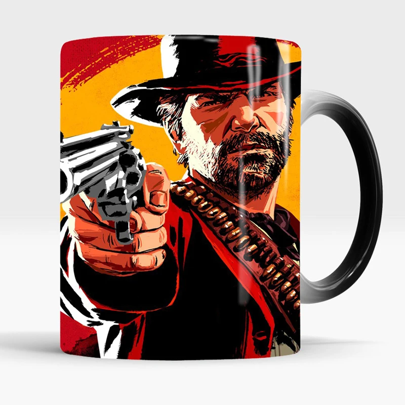 Красный изображения из фильма Red Dead Redemption 2 PS4 Кофе кружки Magic Температура тепла