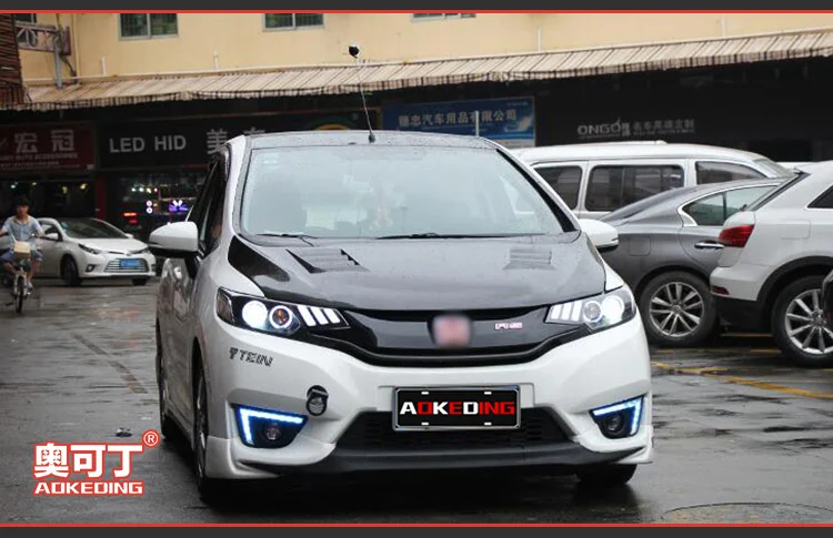 АКД Тюнинг автомобилей фара для Honda FIT JAZZ GK5 Mustang фары светодиодный DRL ходовые огни Биксеноновая луча туман огни глаза ангела