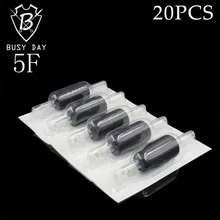 20 шт. 5F 25 мм одноразовая захватывающая трубка для тату Черная мягкая силиконовая Татуировка ручка прозрачный силиконовый прорезиненный тюбик