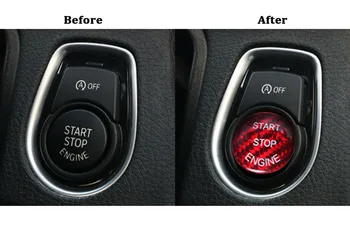 

Red Carbon Fiber Start Stop Button Cap Sticker For BMW 1 2 3 4 5 6 7 X3 X4