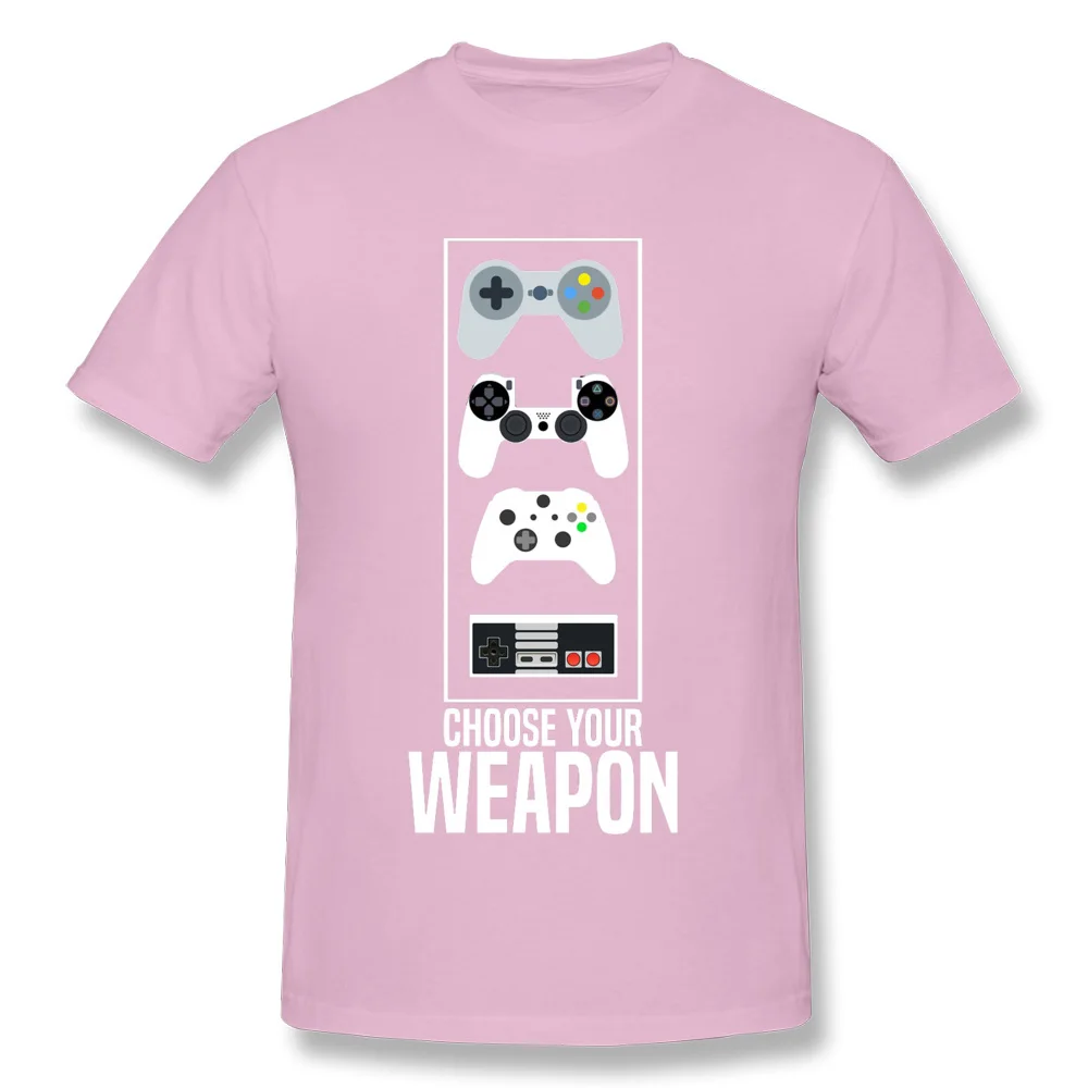 Newest Men T Shirt Choose-your-Weapon-Game0619 Group T Shirts 100% Cotton Fabric Short Sleeve Casual Top T-shirts Crewneck Choose-your-Weapon-Game0619 pink