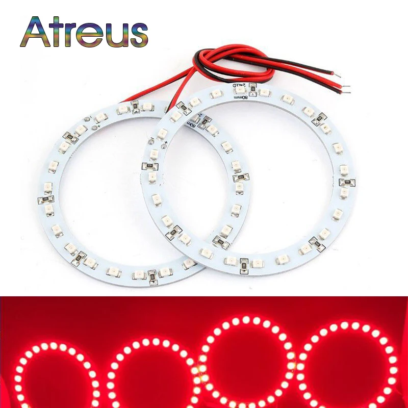 Atreus Car Led Angel Eyes Drl Per Accessori Universali 40/60/80/100/120Mm 2X Faro Per Auto Cob Halo Rings Angel Eye Lights 12V