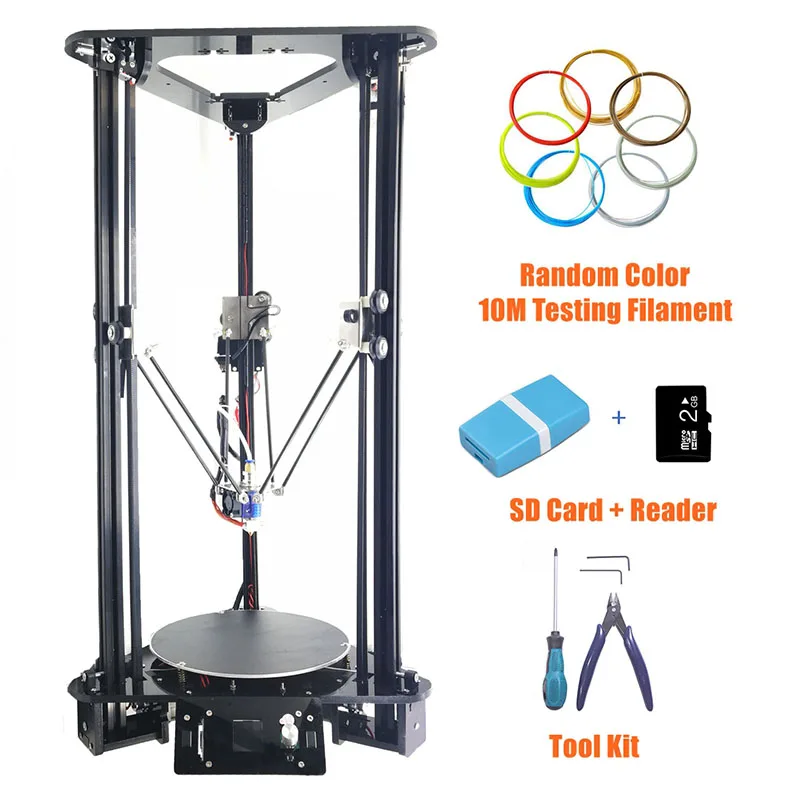 

2019 Delta 3D Printer Cheap Price 3D MINI Printing Area Multi-Languages Menu/High Precision/Smart Leveling/Auto-Feed/Remote Feed