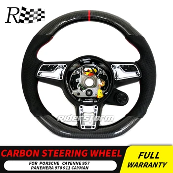 

For Porsche Macan 718 Cayenne 957 Panamera 970 911 Carbon Fiber Steering Wheel Carbon Accessories steering wheel 2014+