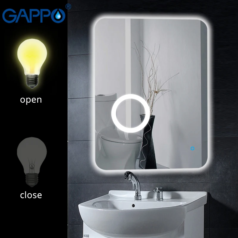 Gappo حمام مرايا Led مرآة لمستحضرات التجميل الحائط ساعة الوقواق مرآة ماكياج الحمام اللمس التبديل ضوء قابل للتعديل Gappo حمام مرايا Led مرآة لمستحضرات التجميل الحائط ساعة الوقواق مرآة ماكياج الحمام اللمس التبديل ضوء قابل للتعديل