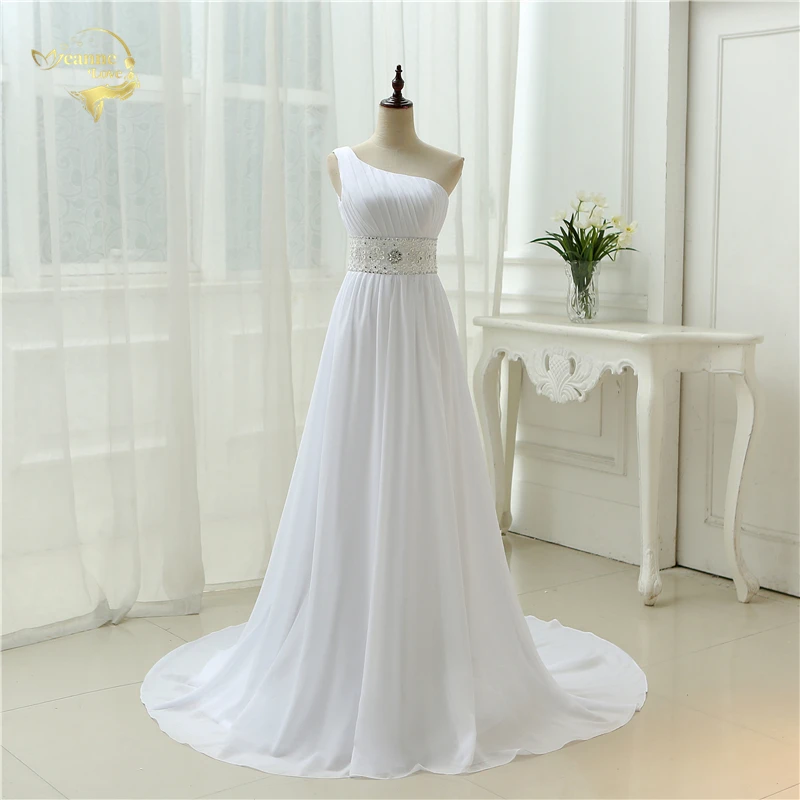 Сексуальное платье с открытой спиной Vestidos De Novia белое длинное платье со шлейфом Casamento кружевное шифоновое свадебное платье на одно плечо OW 2042