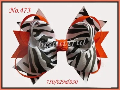 10 шт. Good Girl Boutique 5,5 дюймов d-кольцо волосы Луки клипы Zebra лента 270 нет