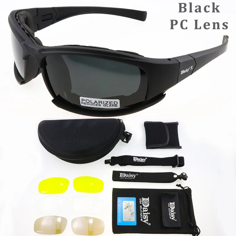 Daisy X7, поляризованные тактические очки, фотохромные мужские армейские солнцезащитные очки, военные очки для стрельбы, походные очки, очки, UV400 - Цвет: BlackPC