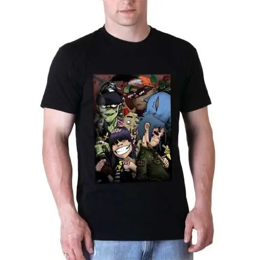 Gorillaz Tour футболка новый Для Мужчин's черный Размеры S к 3XL | Мужская одежда