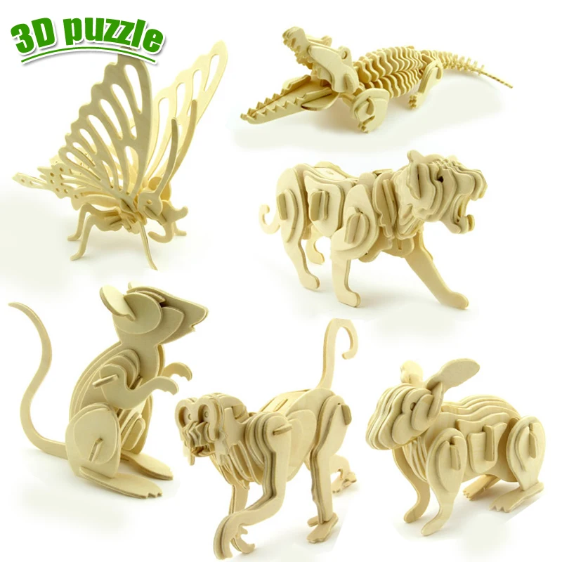 3d wooden puzzle animals