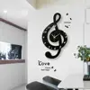 New 3D G-Clef Music Note Wall Clock Modern Minimalist Wall Clock Quartz Movement for Bedroom Living Room Personality Decoration 4