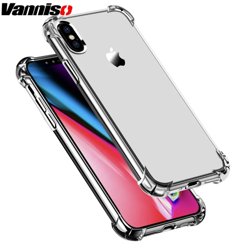 

Luxury Ultra Thin Soft Silicone case for iphone X XS 8 7Plus Anti-knock Transparent phon case For iphone 6 6s 7 8plus Clear back