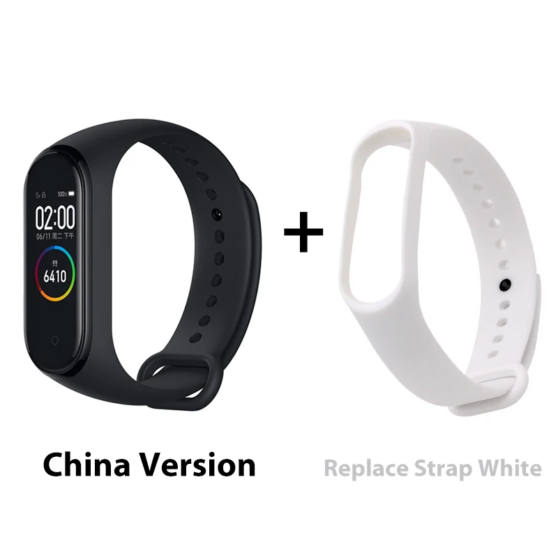 Xiaomi mi-браслет 4 музыкальный смарт-браслет mi Band 4 браслет пульсометр фитнес 135 мАч Bluetooth 5,0 цветной экран - Цвет: Белый