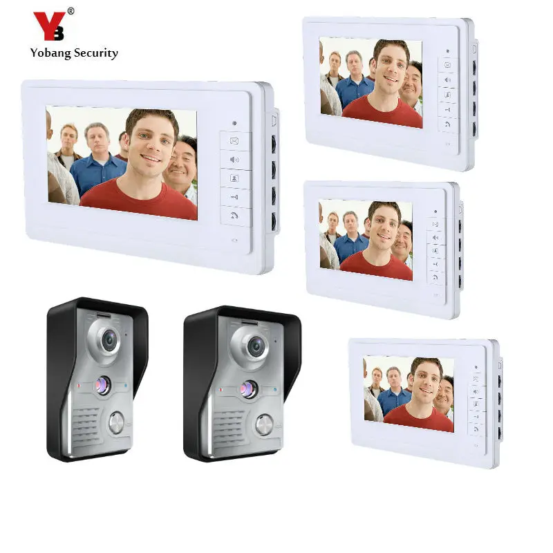 Yobang безопасности 4*7 дюймов ЖК дисплей цвет телефон видео домофон системы влагостойкая ночного видения камера охранных Бесплатная доставка