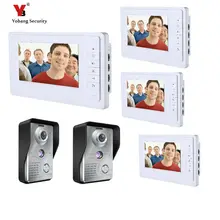 Yobang Security 4*7 inch Wired Video Door Bell Phone System Video intercom equipment Home Security Video intercom 2 Camera