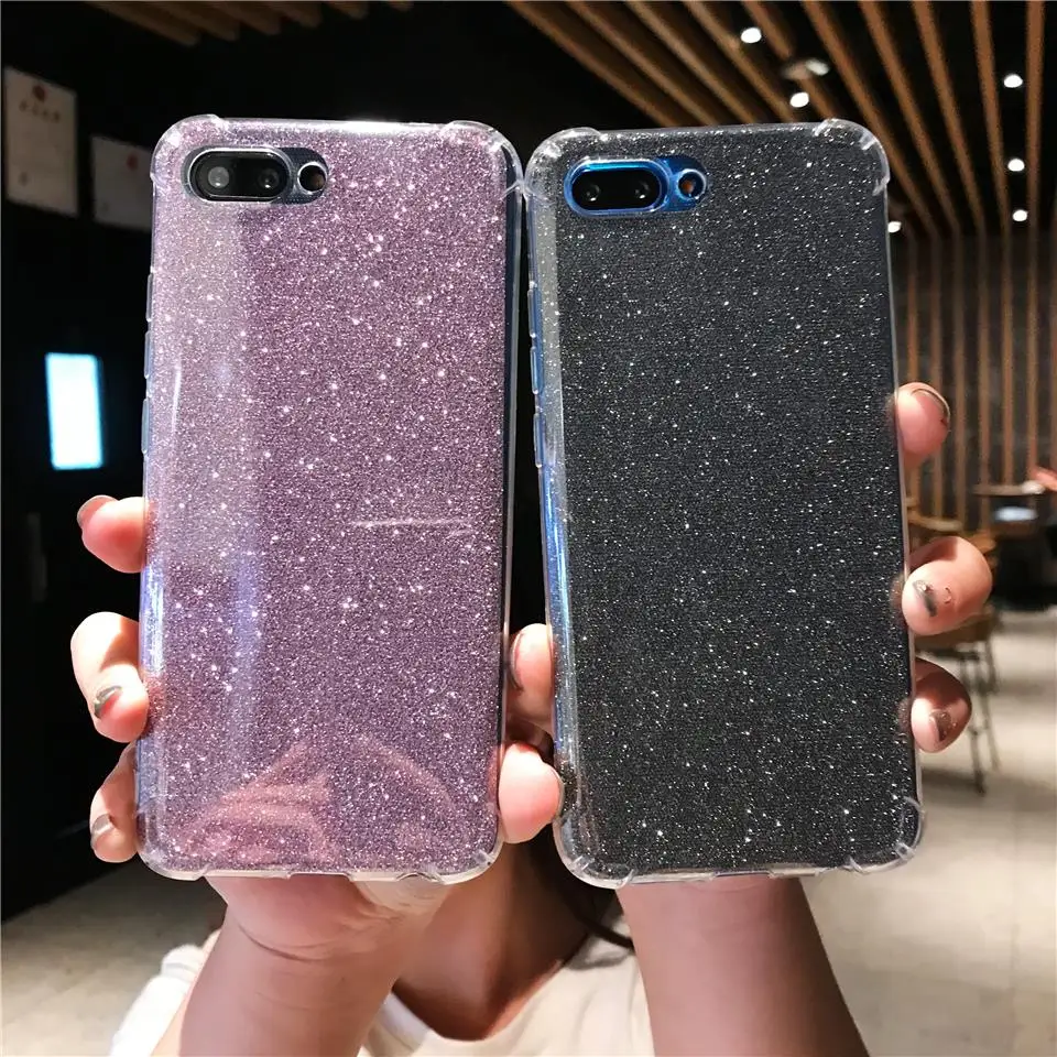 

Glitter Anti-Shock Silicone Soft Case For Huawei Honor 10 8X 7X 7C 6A 7A Y6 2018 P20 Lite P10 Mate 20 Pro 9 Nova 3 TPU Cover