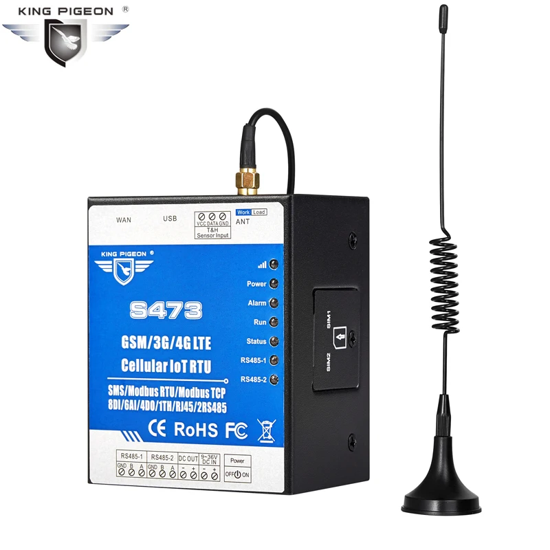 GSM SMS шлюз Modbus RTU к серверу последовательного порта TCP 8DIN 6аin 4DO с двумя слотами для