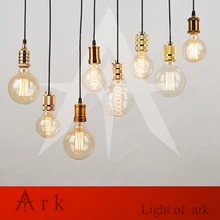 Simple pendant lamps Vintage retro led lights E27/E26 lamp holder 120cm black wire hanging line for club coffe bars ~NO bulb