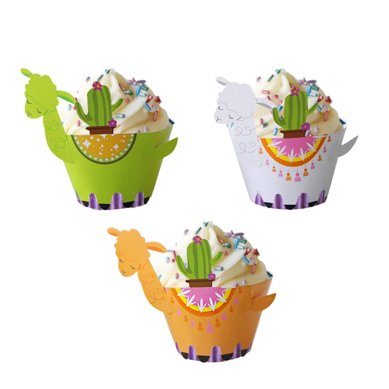 Cyuan Cartoon Animal Colored Cupcake Wrappers Party Cake Decor for Kids Unicorn/Woodland/Jungle/Llama/Farm Themed Party Supplies