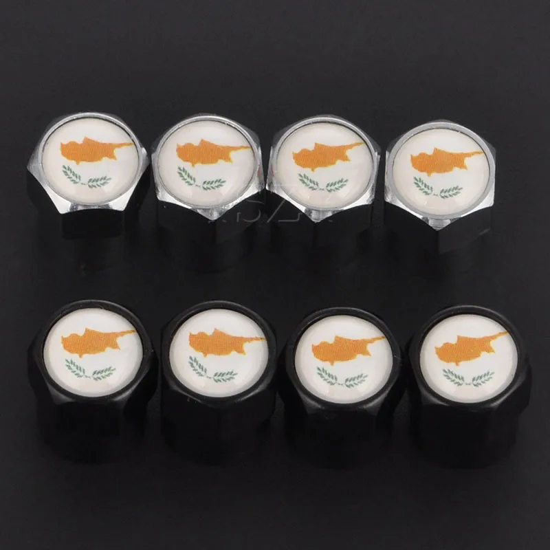 Cyprus Flag Car Tire Valve Caps Bicycle Motorcycle Wheel Tyre Air Dust Covers for Opel Audi Nissan BMW 4Pcs | Автомобили и