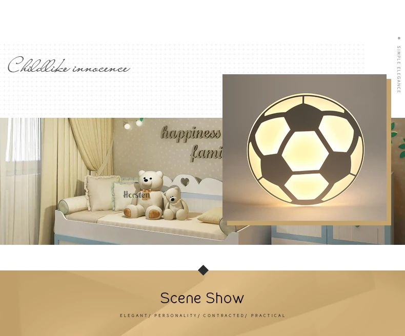 Creative Kids Room Lighting Acrylic Football Design LED Ceiling Lights For Baby Room Child Bedroom Ultra-thin Dimmable Ceiling Lamp (4)
